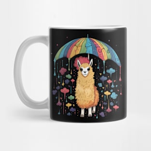 Alpaca Rainy Day With Umbrella Mug